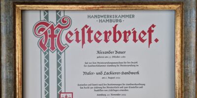 Meisterbrief Maler und Lackiererhandwerk Alexander Bauer